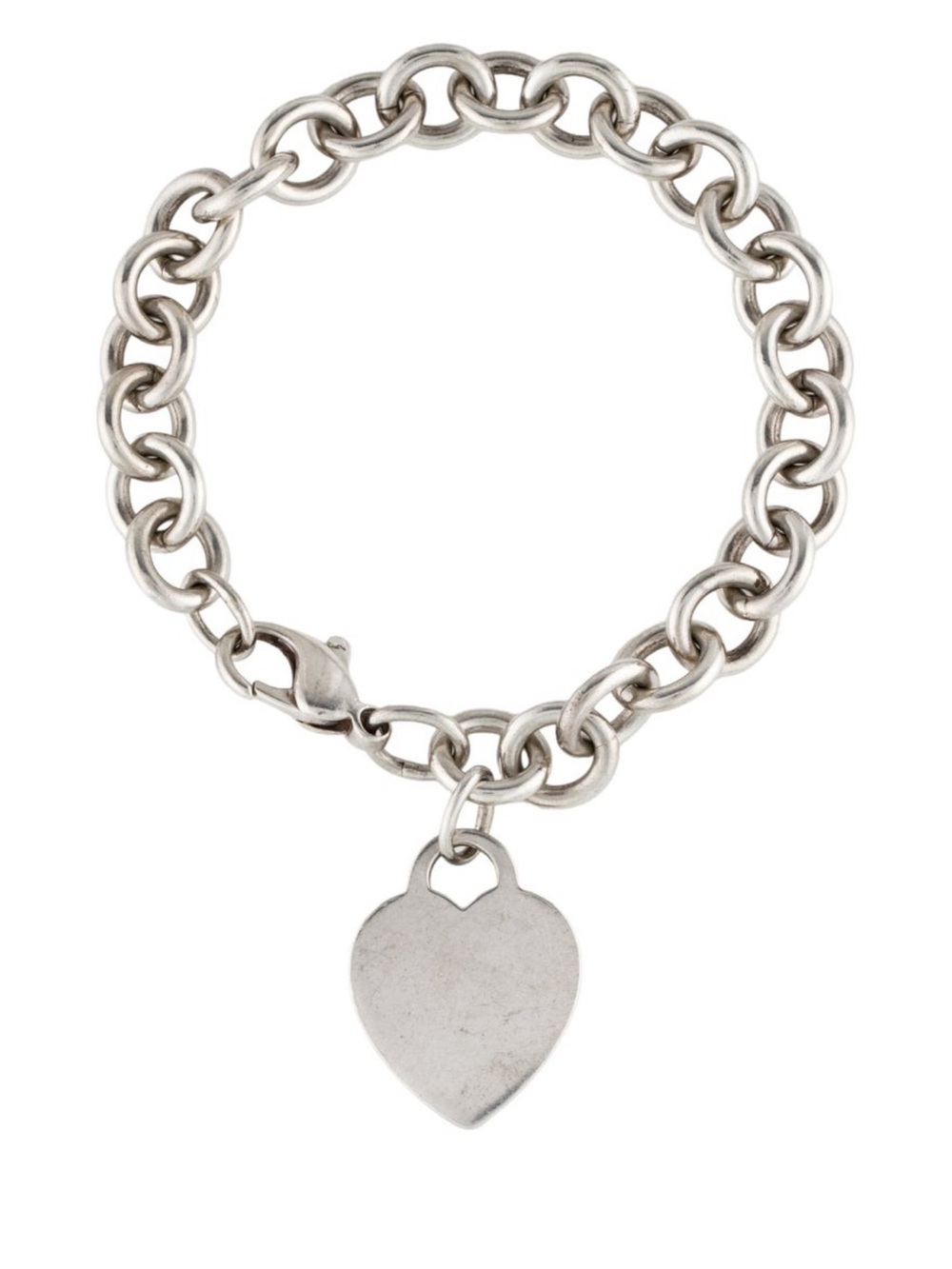 Tiffany & Co. Vintage Silver Heart Padlock Charm Bracelet